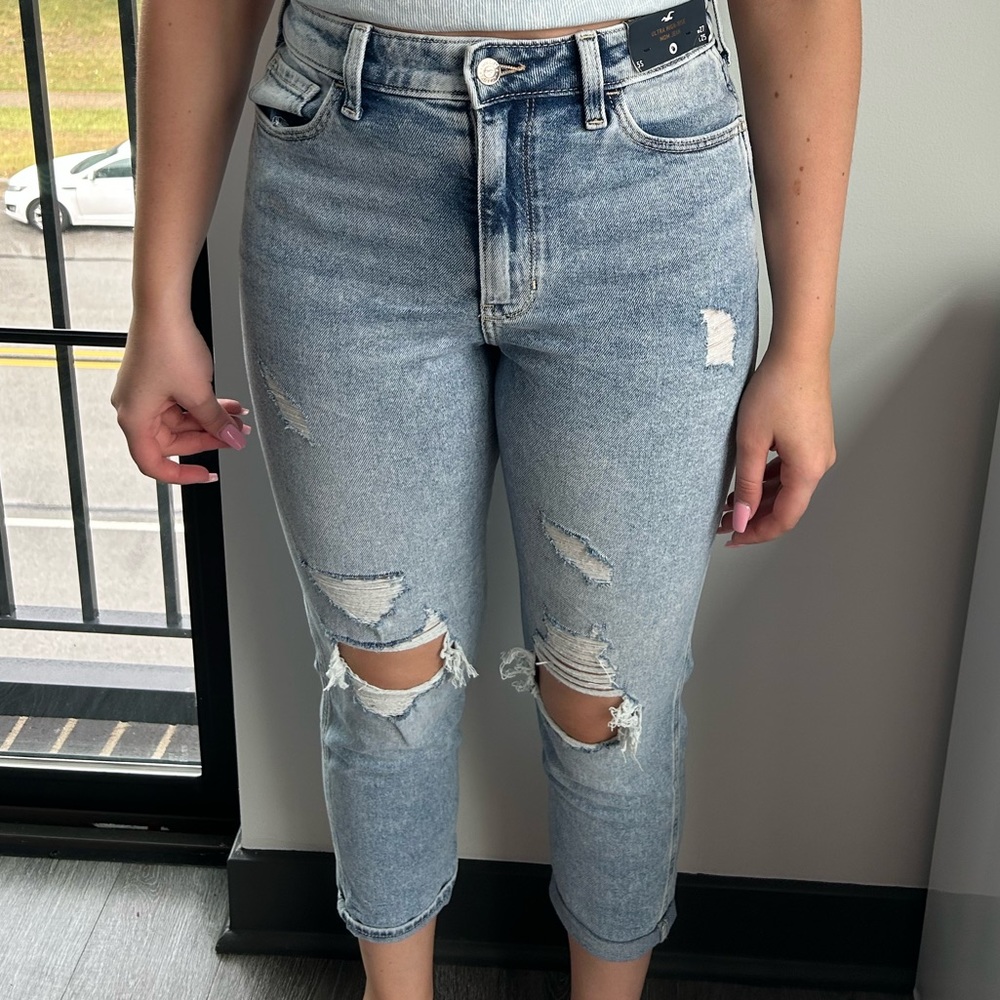 Blue washed out denim Hollister jeans